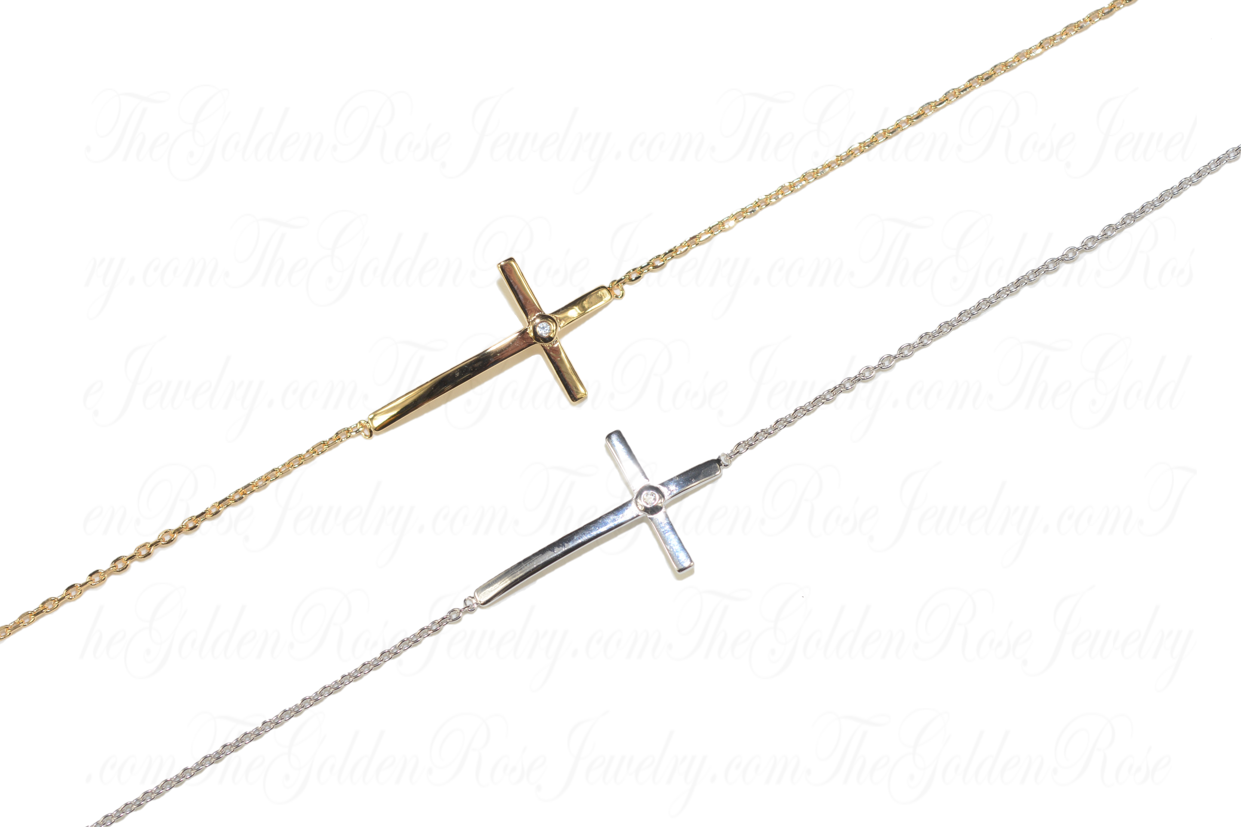 Bracelet Croix Incurve Lisse Zirconium