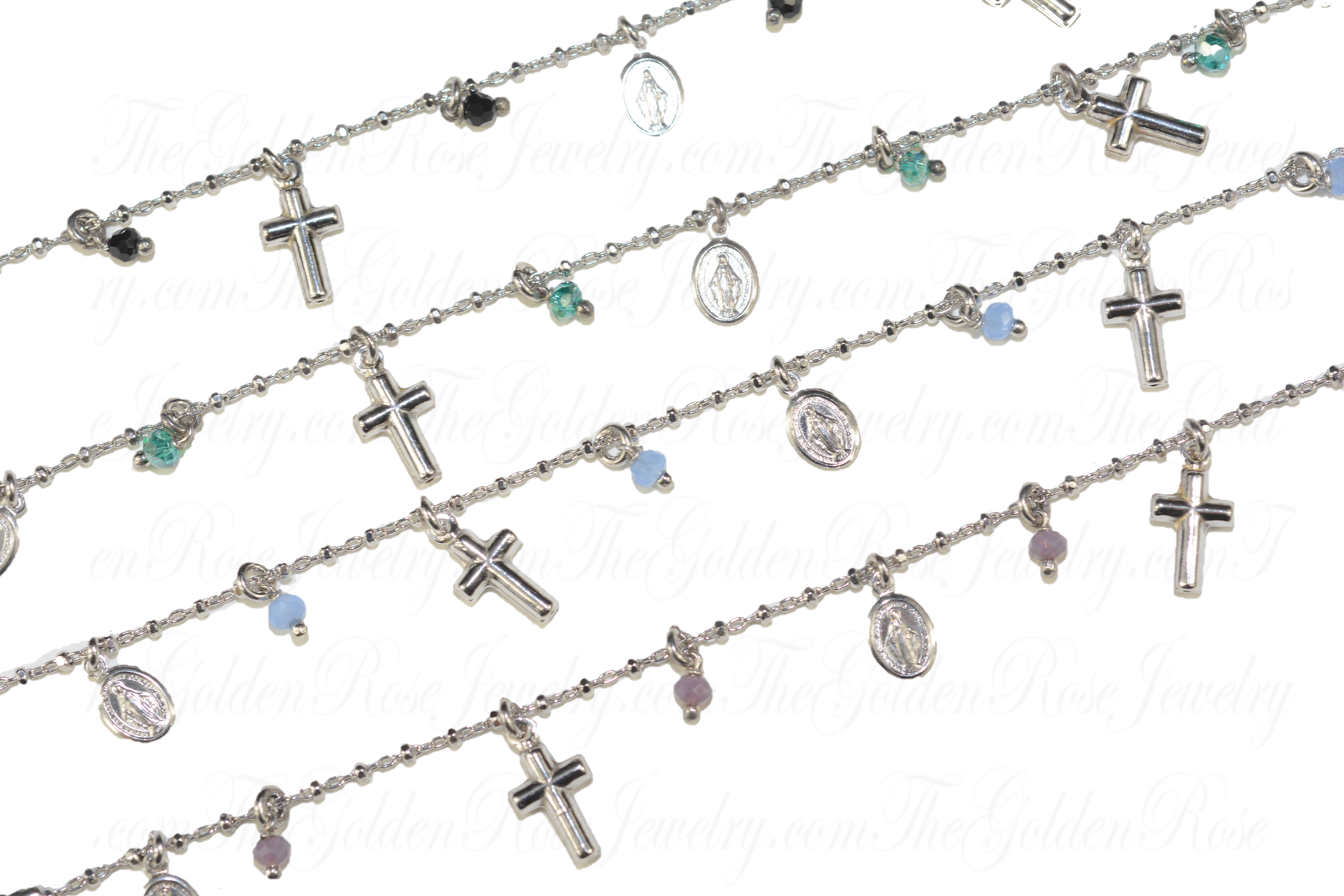 Bracelet Argent Breloques Miraculeuse Croix