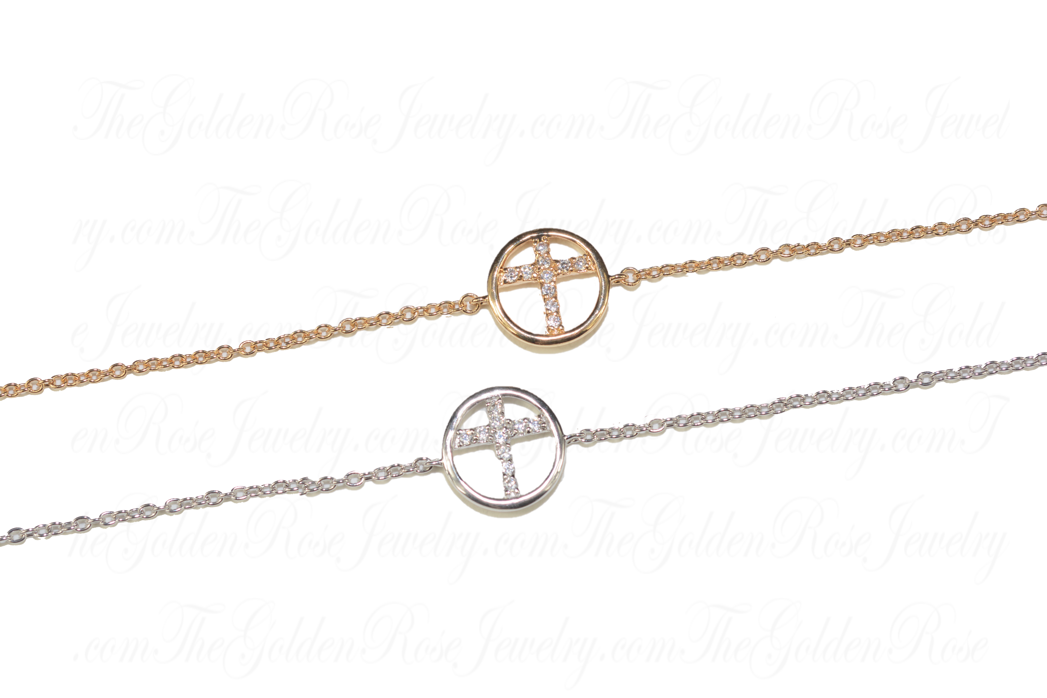 Bracelet Croix Zirconium Cercle