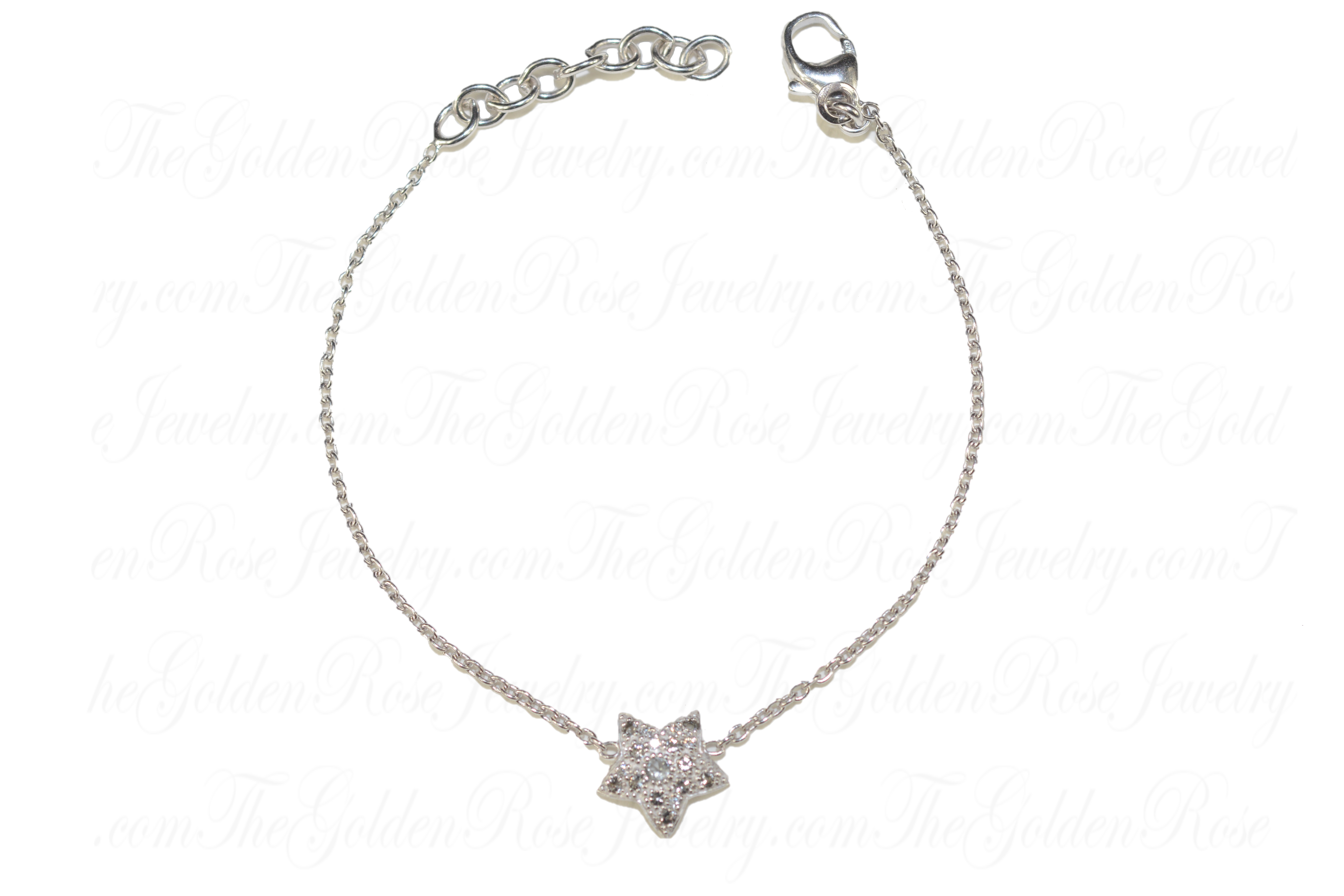 Bracelet Argent toile Sertie Zirconium