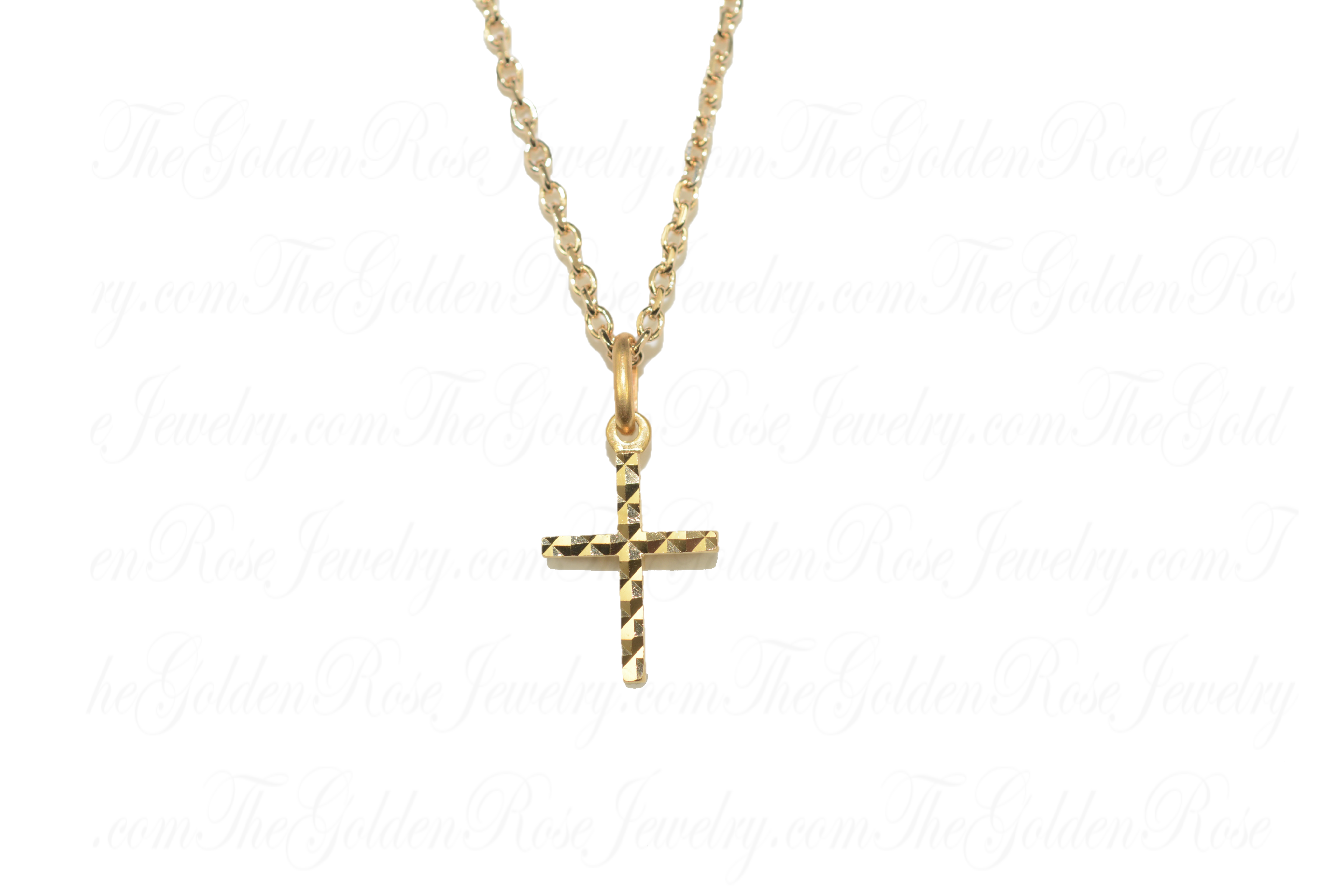 Collier Croix Facettée 12 mm