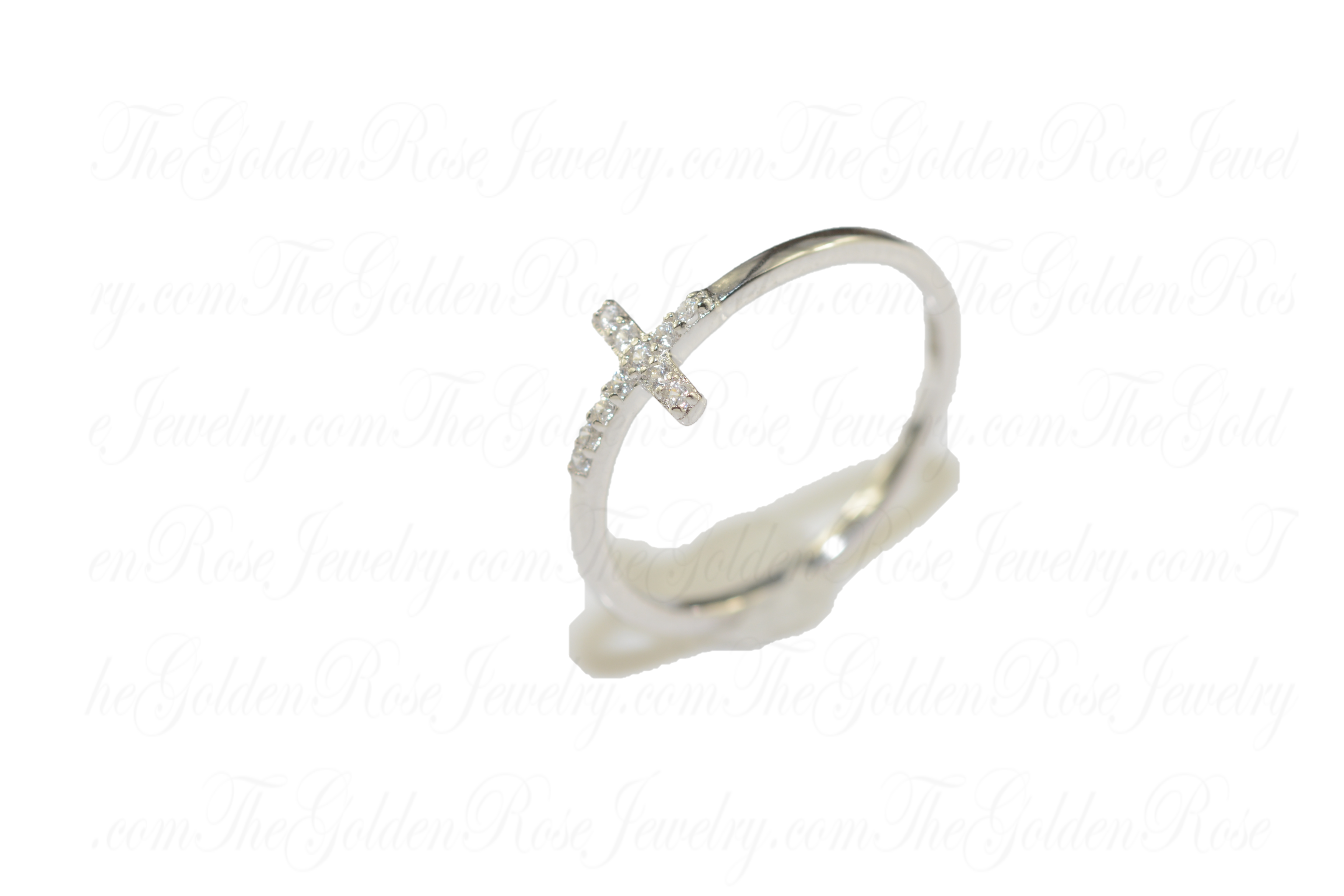 Bague Croix Zirconium Petit Modle