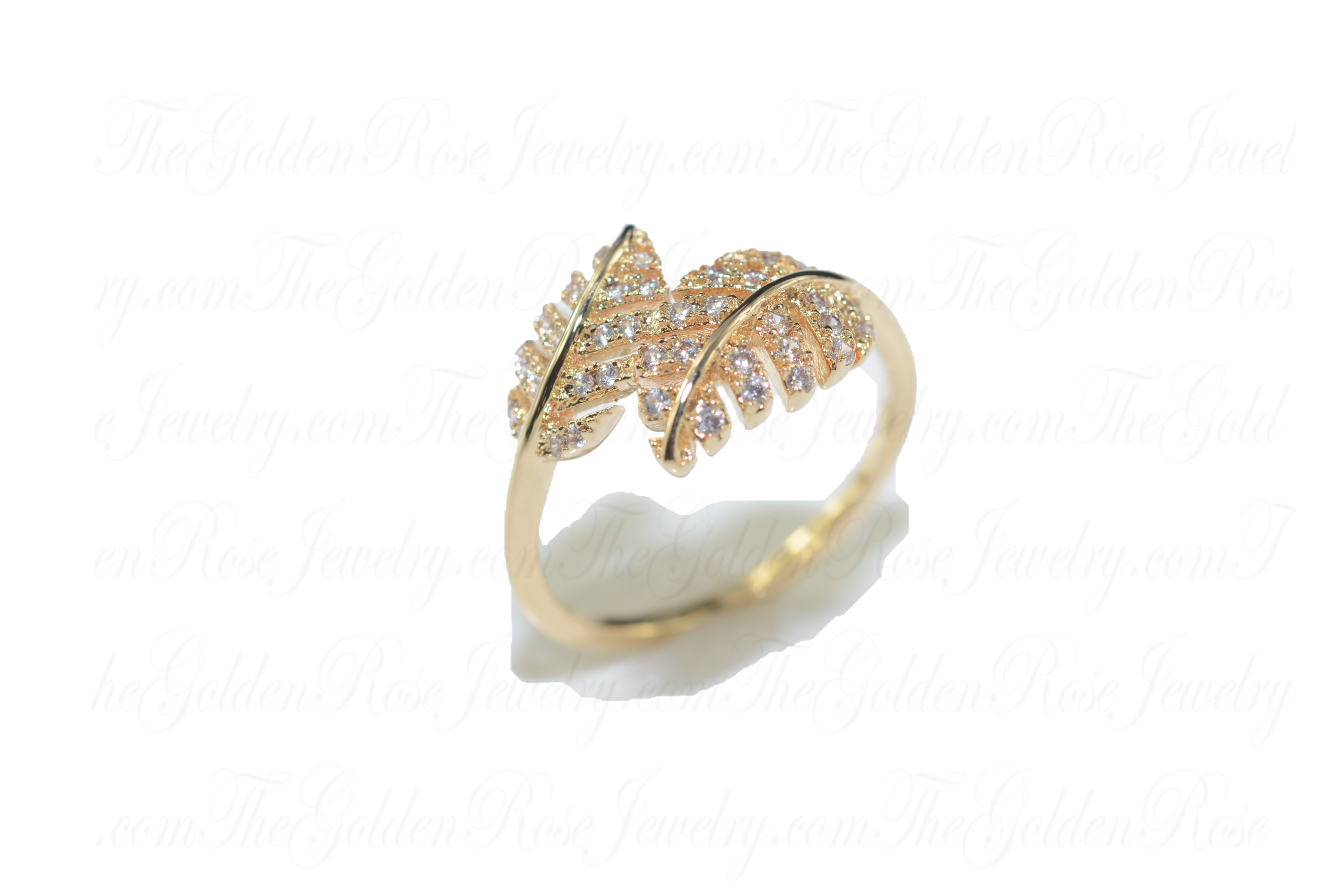 Bague Feuilles Zirconium