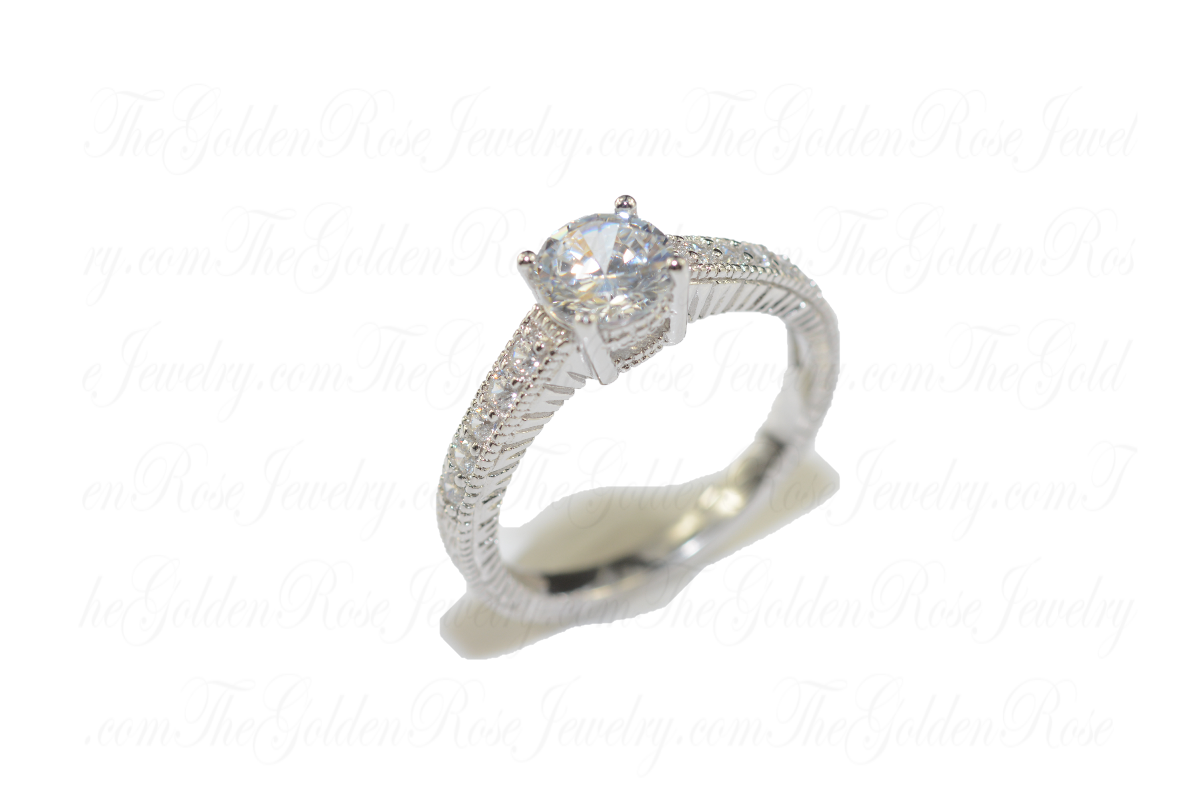 Bague Argent Solitaire Zirconium Blanc