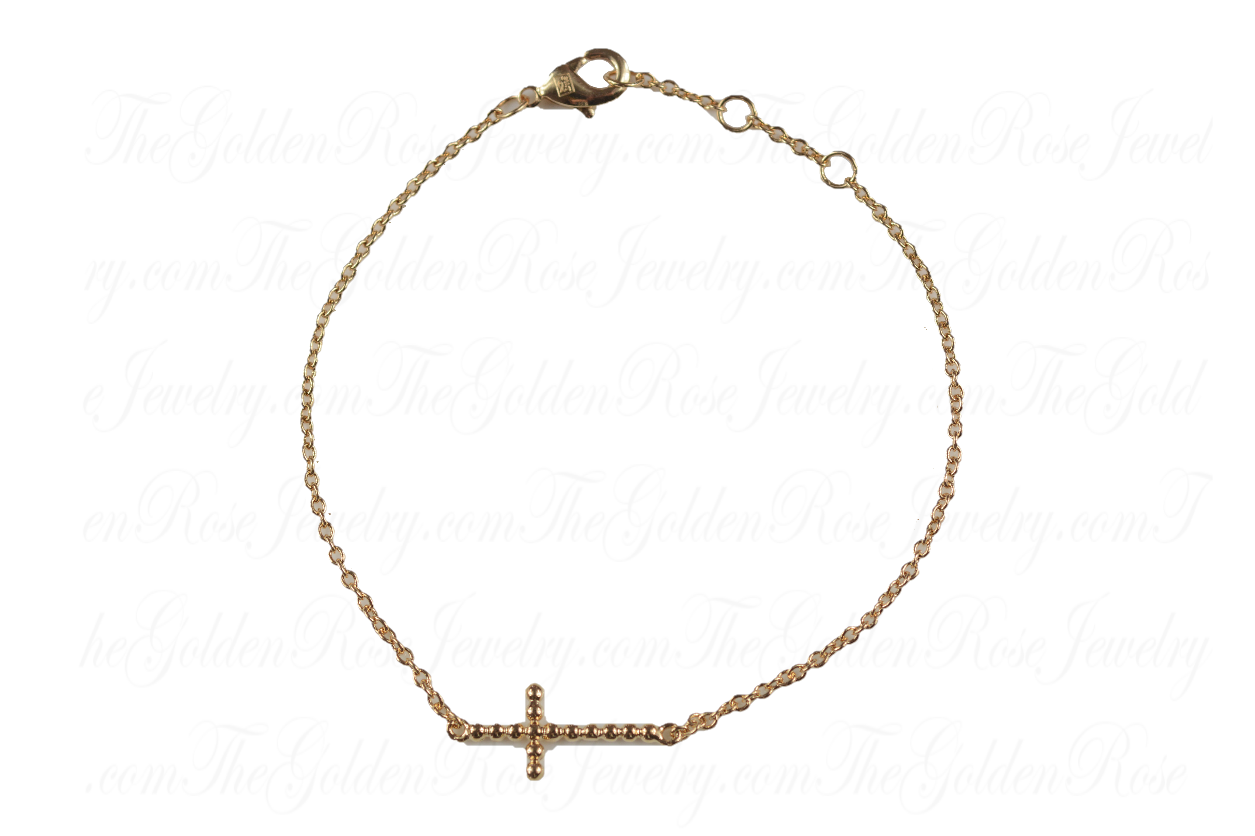 Bracelet Plaqu Or Croix Boule