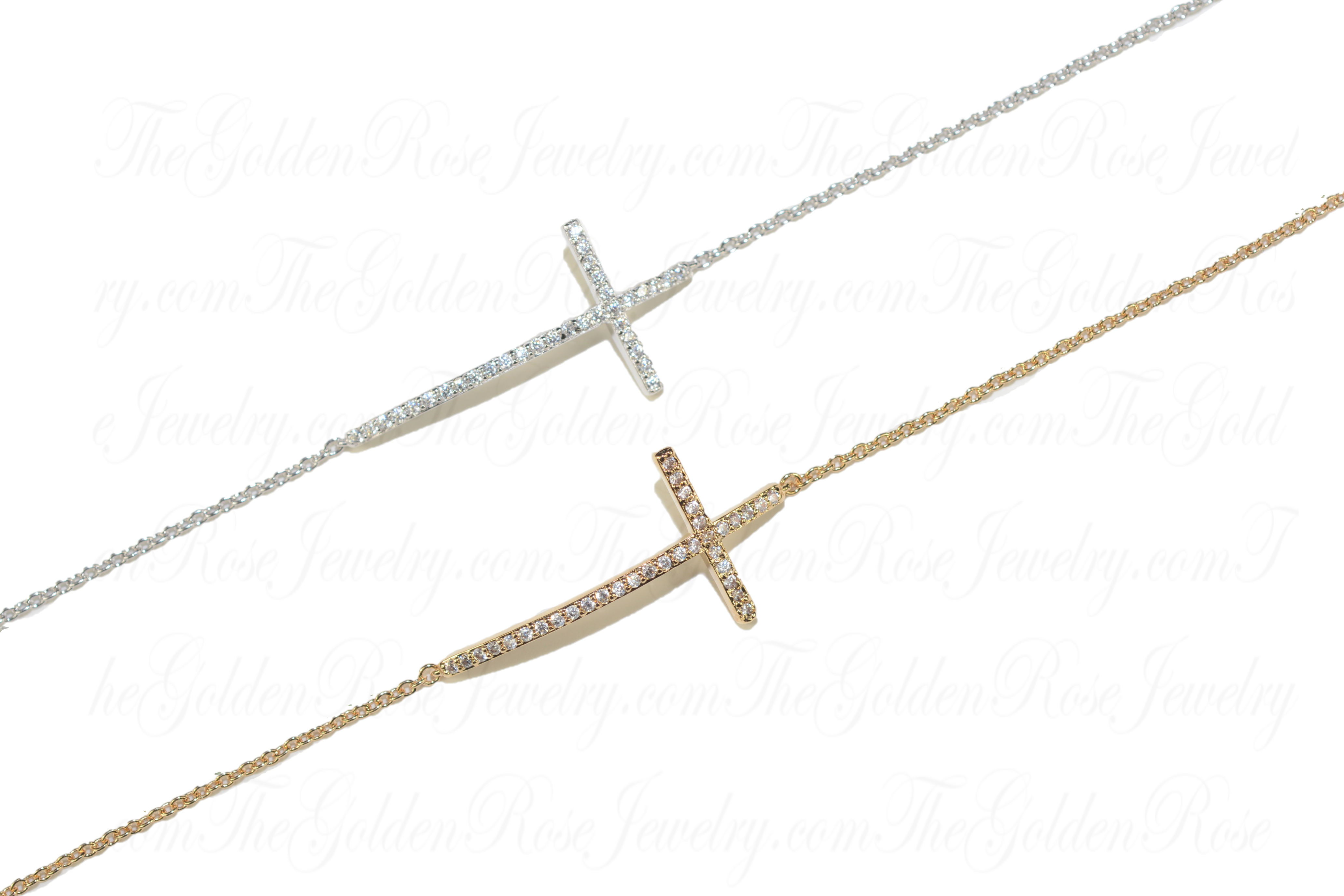 Bracelet Croix Zirconium Incurve