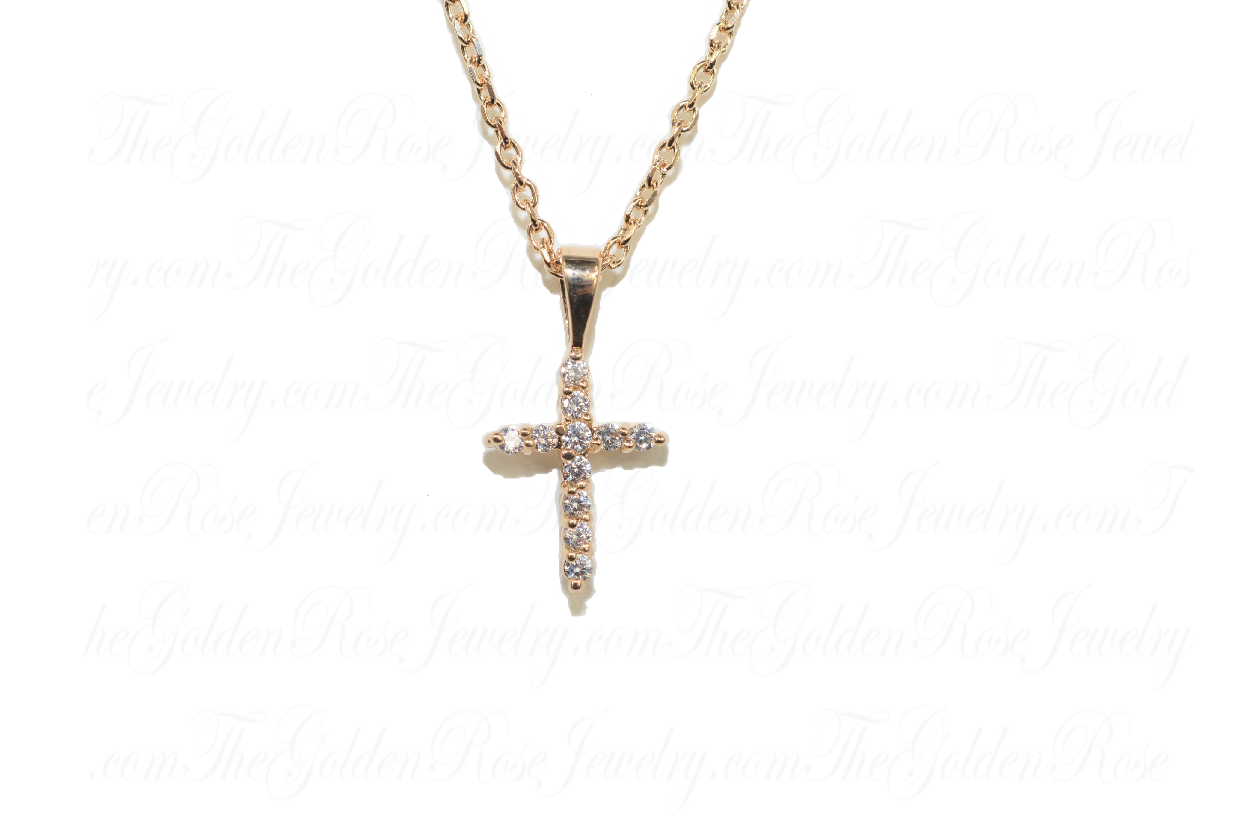 Collier Croix Zirconium Sertie