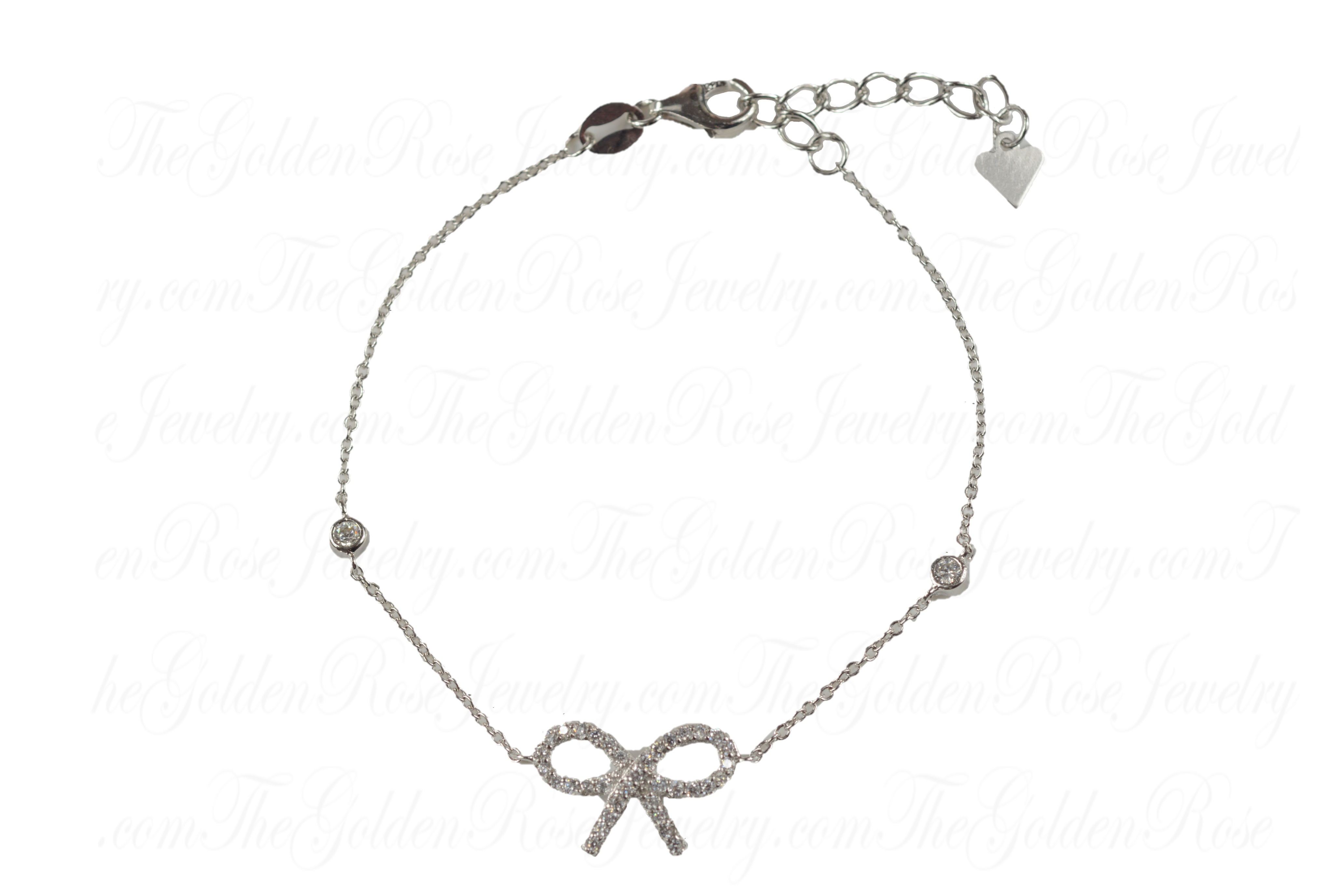 Bracelet Argent Noeud Zirconium 