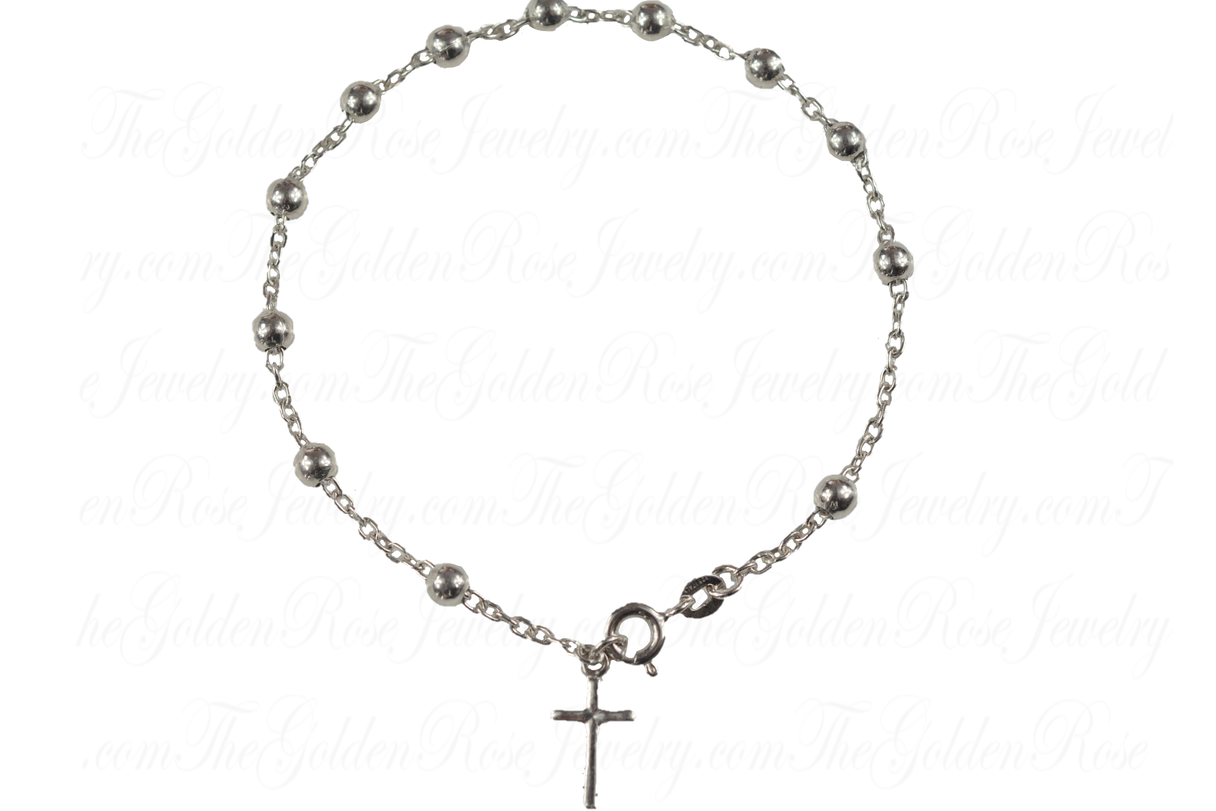 Bracelet Argent Dizainier Croix Lisse Moyen Modle