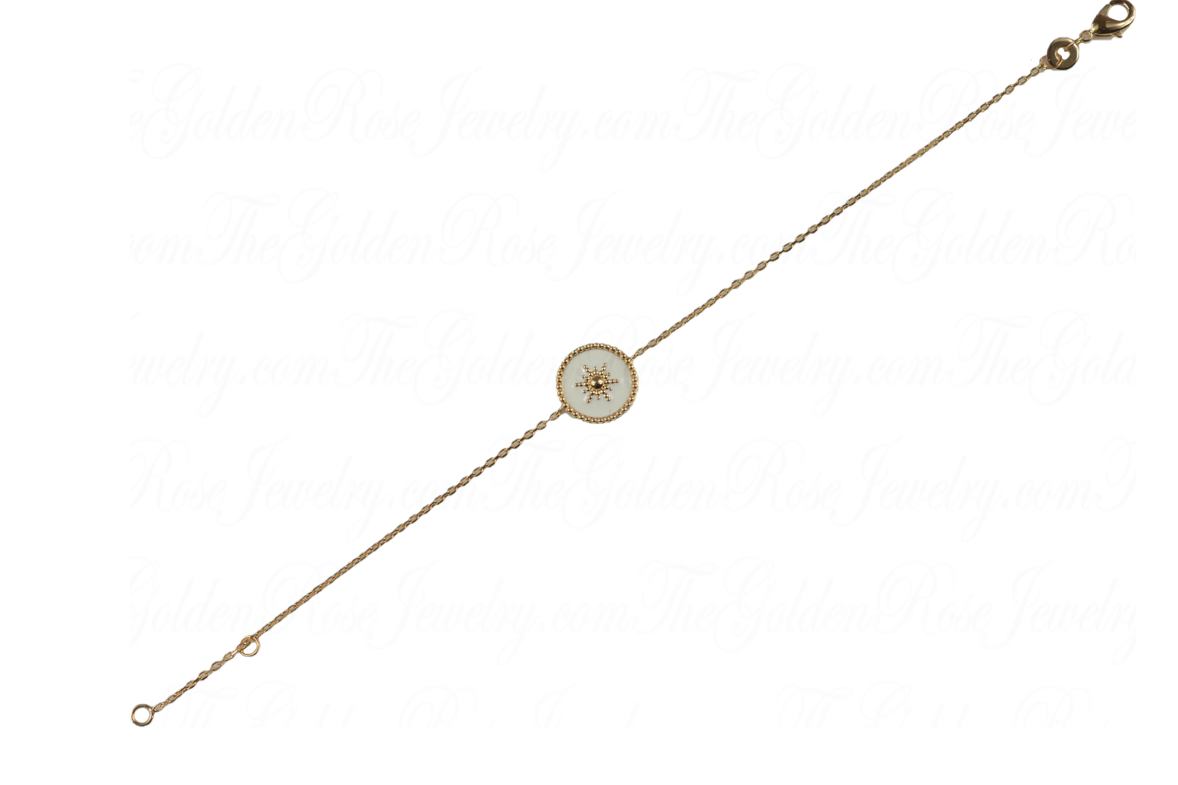 Bracelet Plaqu Or Soleil Blanc