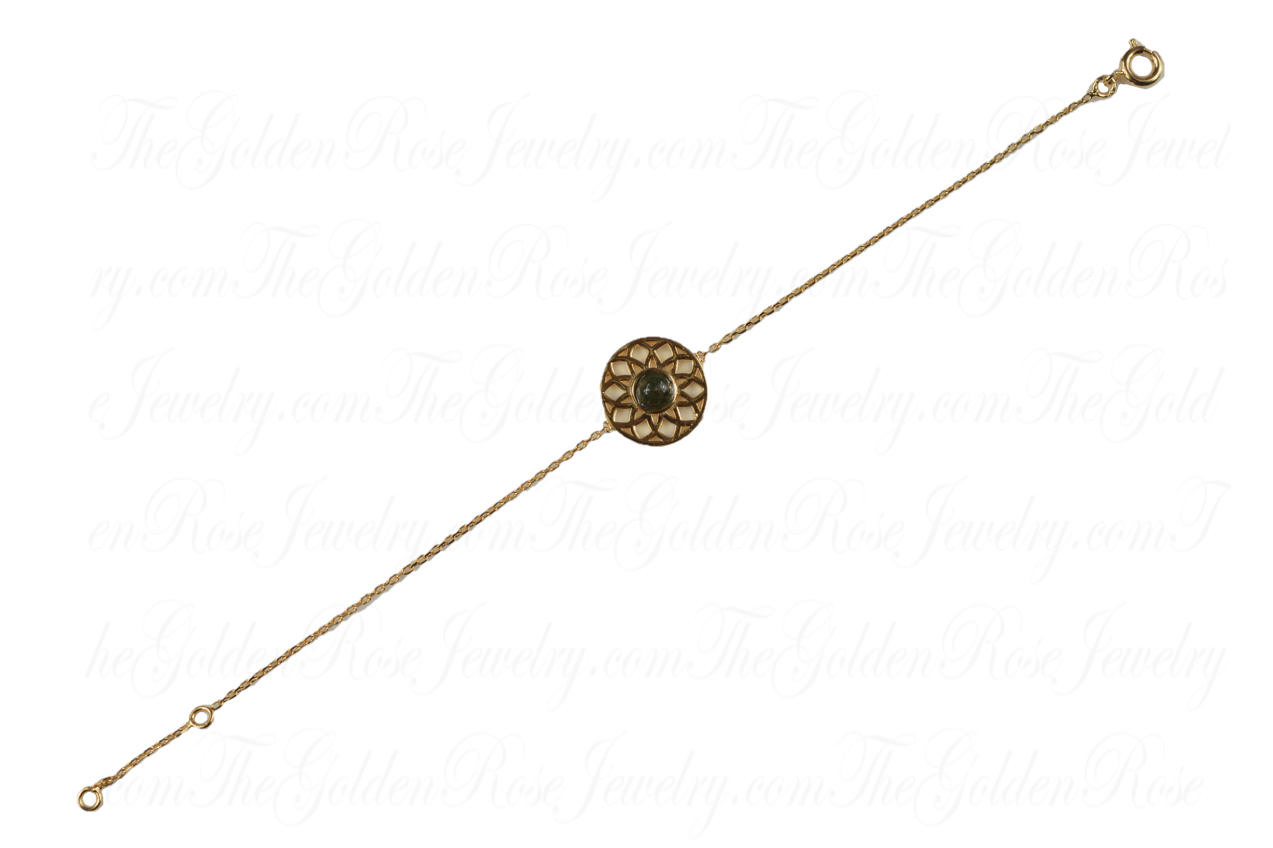 Bracelet Rosace Jade Vert