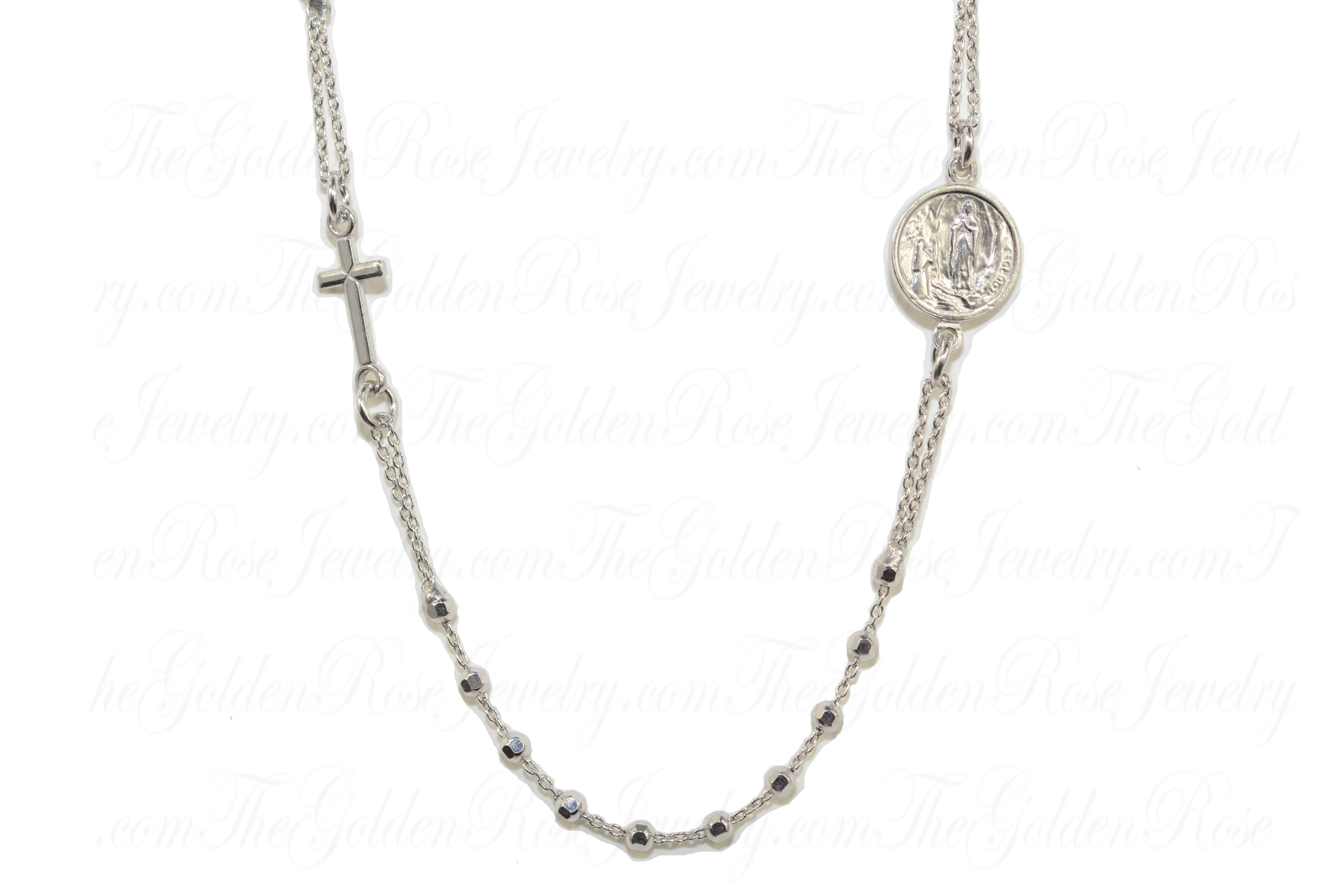 Chapelet Argent Ras de Cou Lourdes