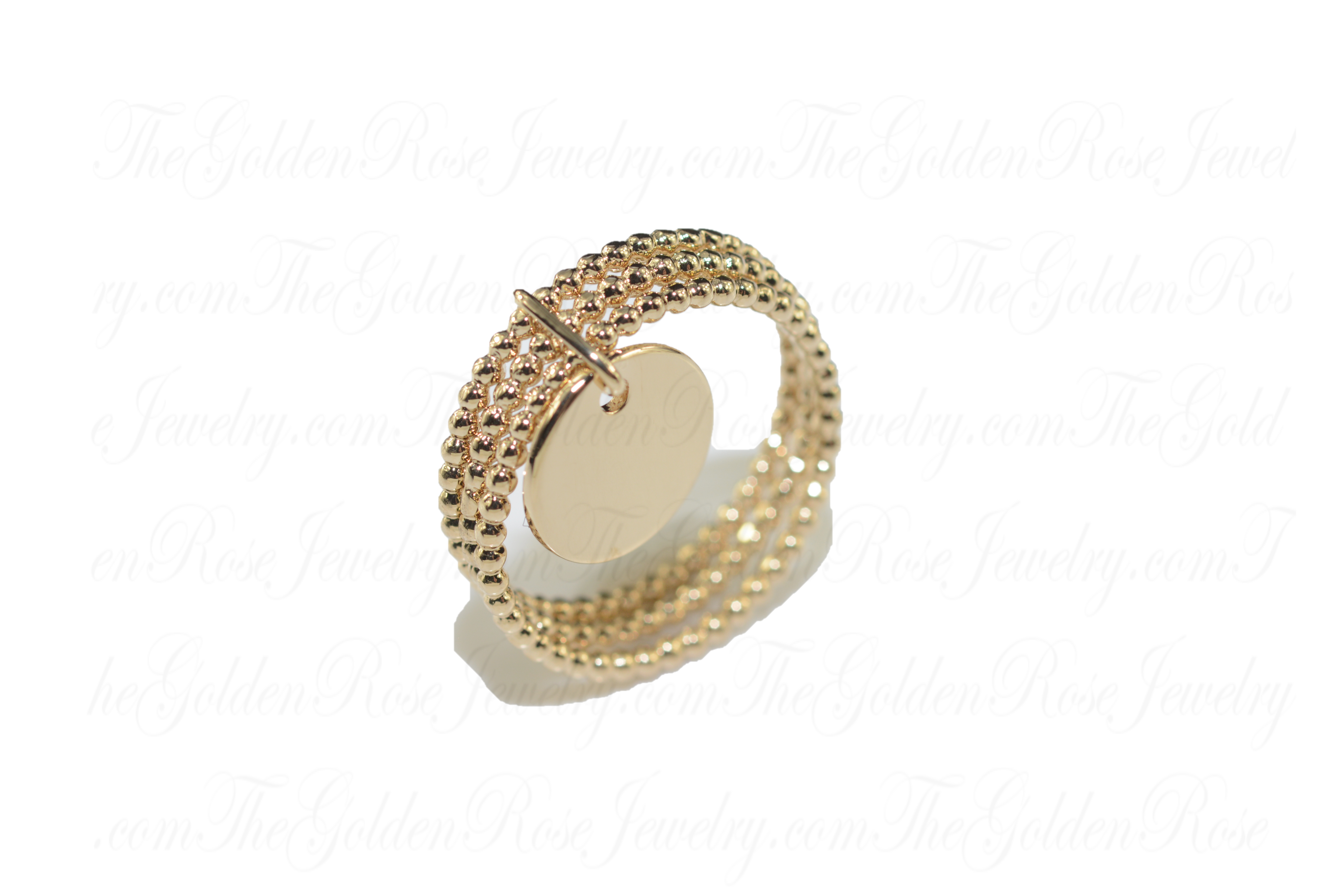 Bague Plaqu Or Triple Anneau et Mdaillon