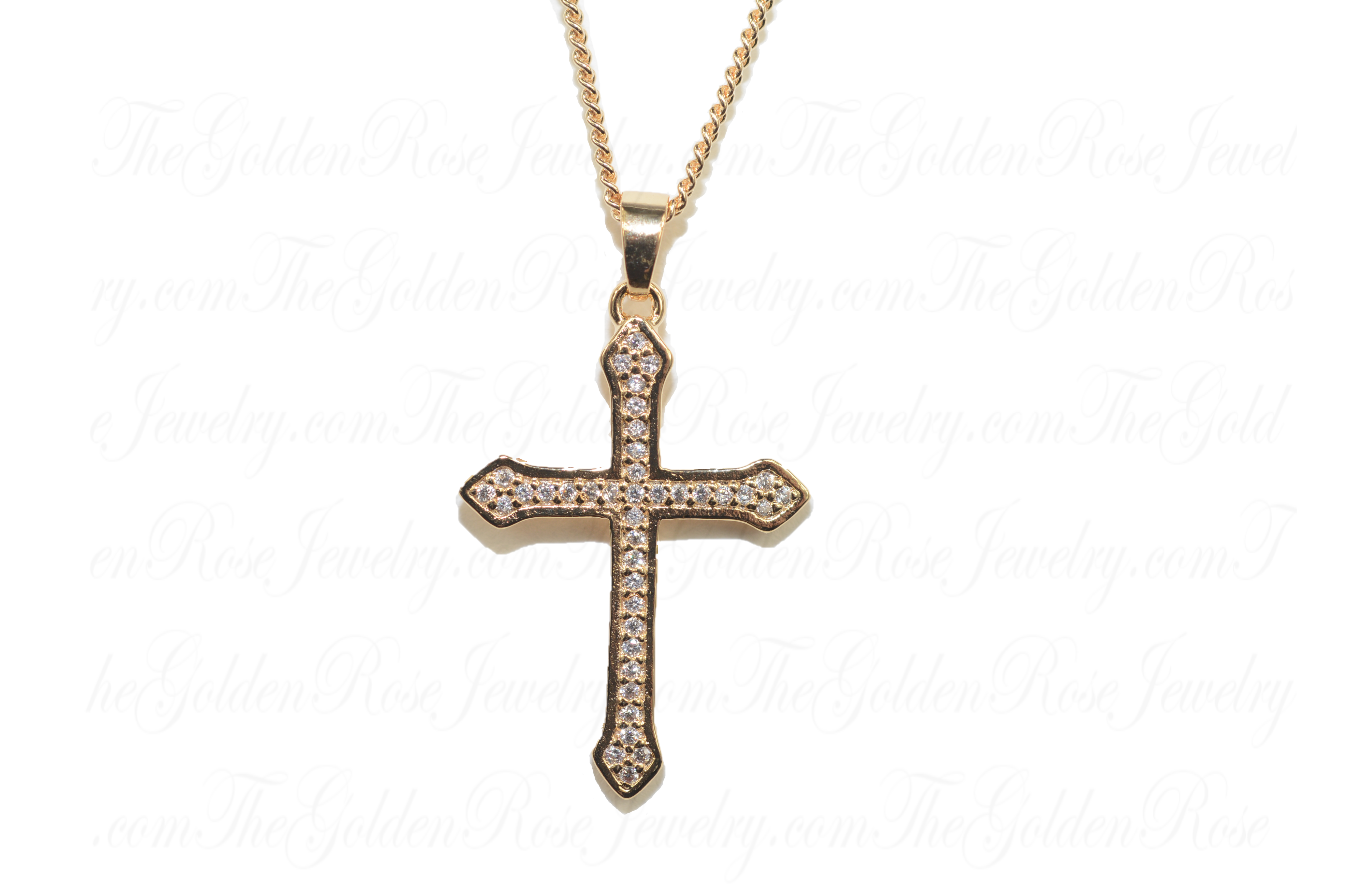 Collier Croix Flèche Zirconium