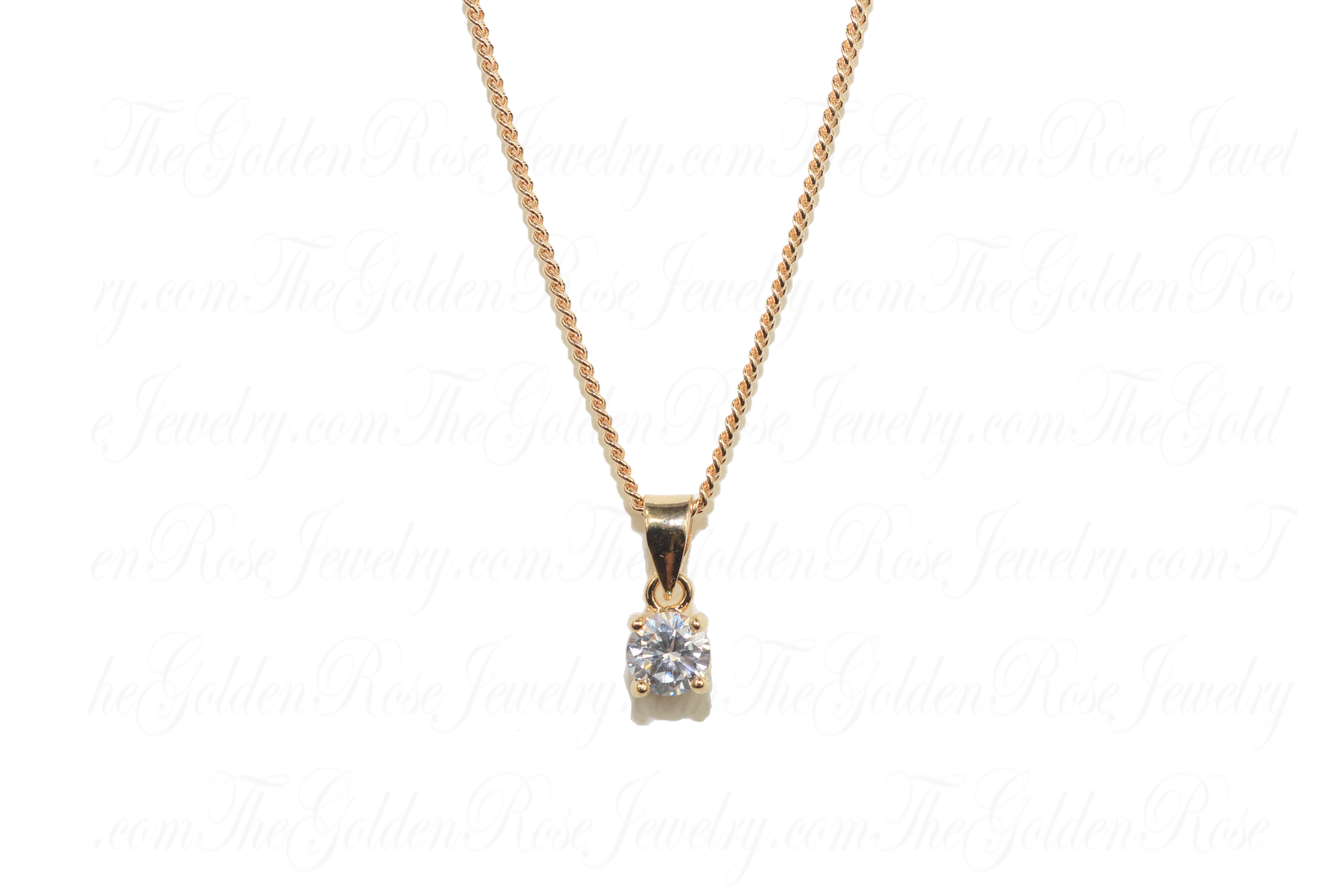 Collier Plaqu Or Zirconium 5 mm