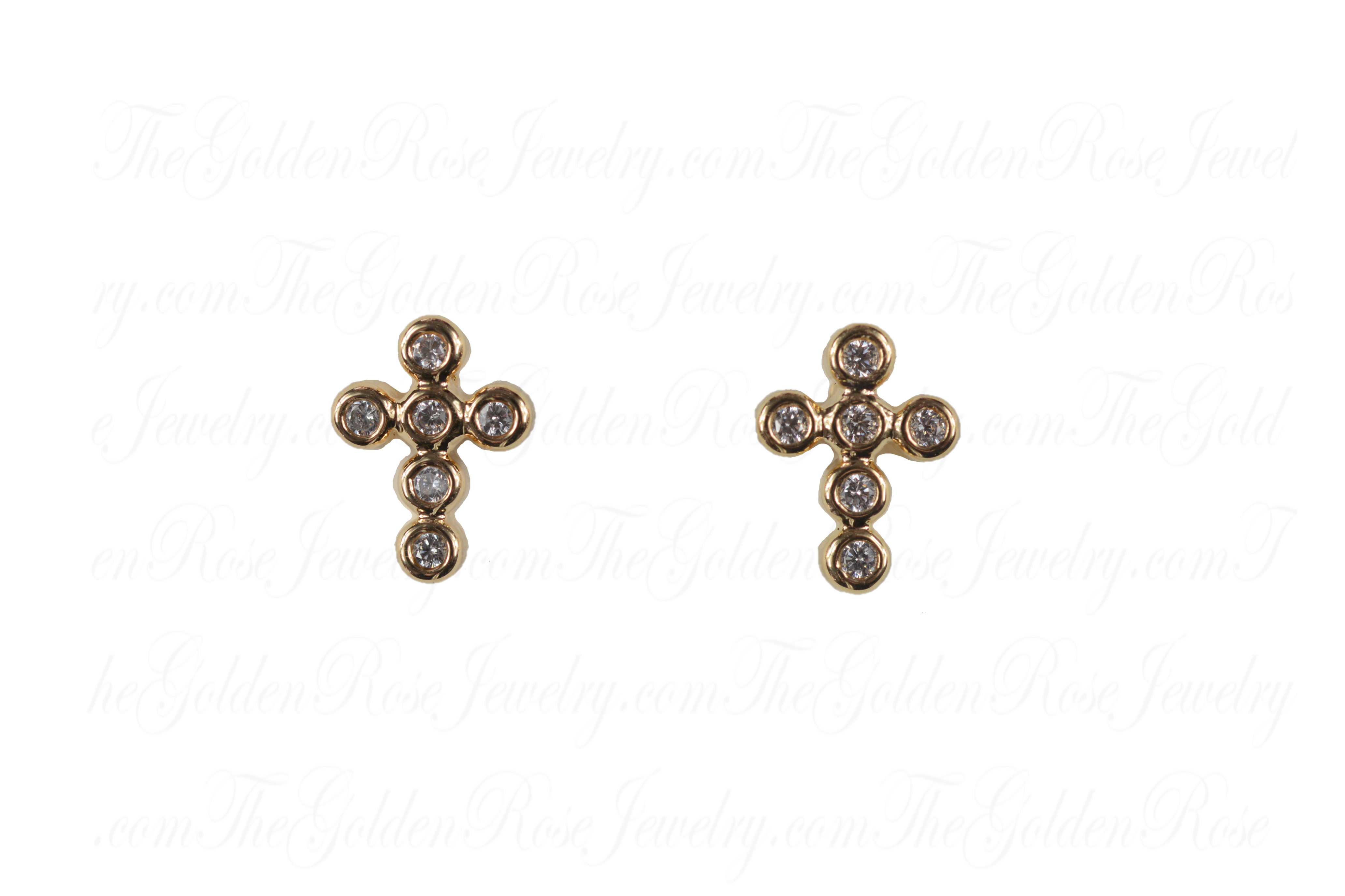 Boucles d'Oreilles Croix Serti Clos Zirconium