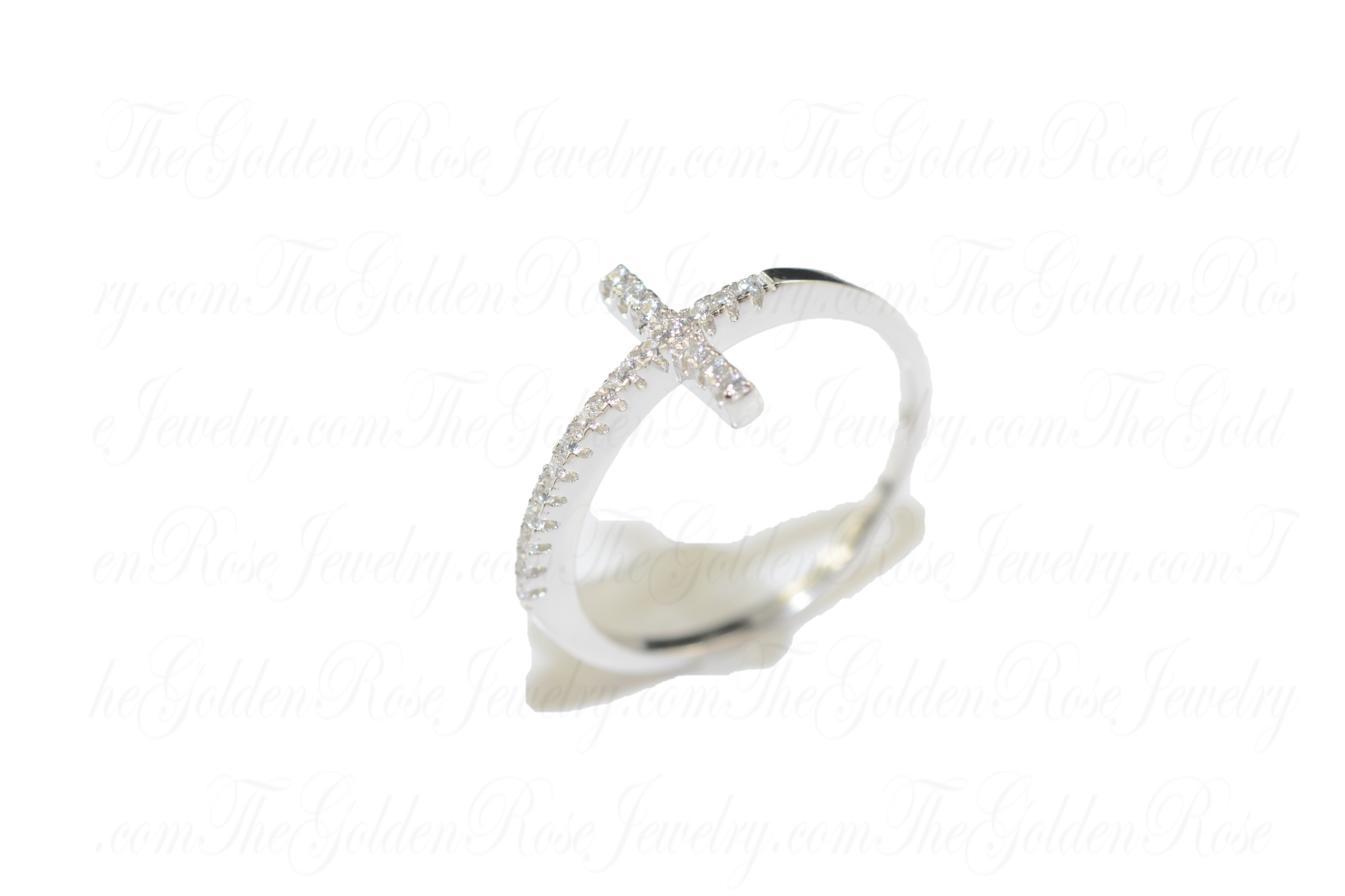 Bague Croix Zirconium Grand Modle