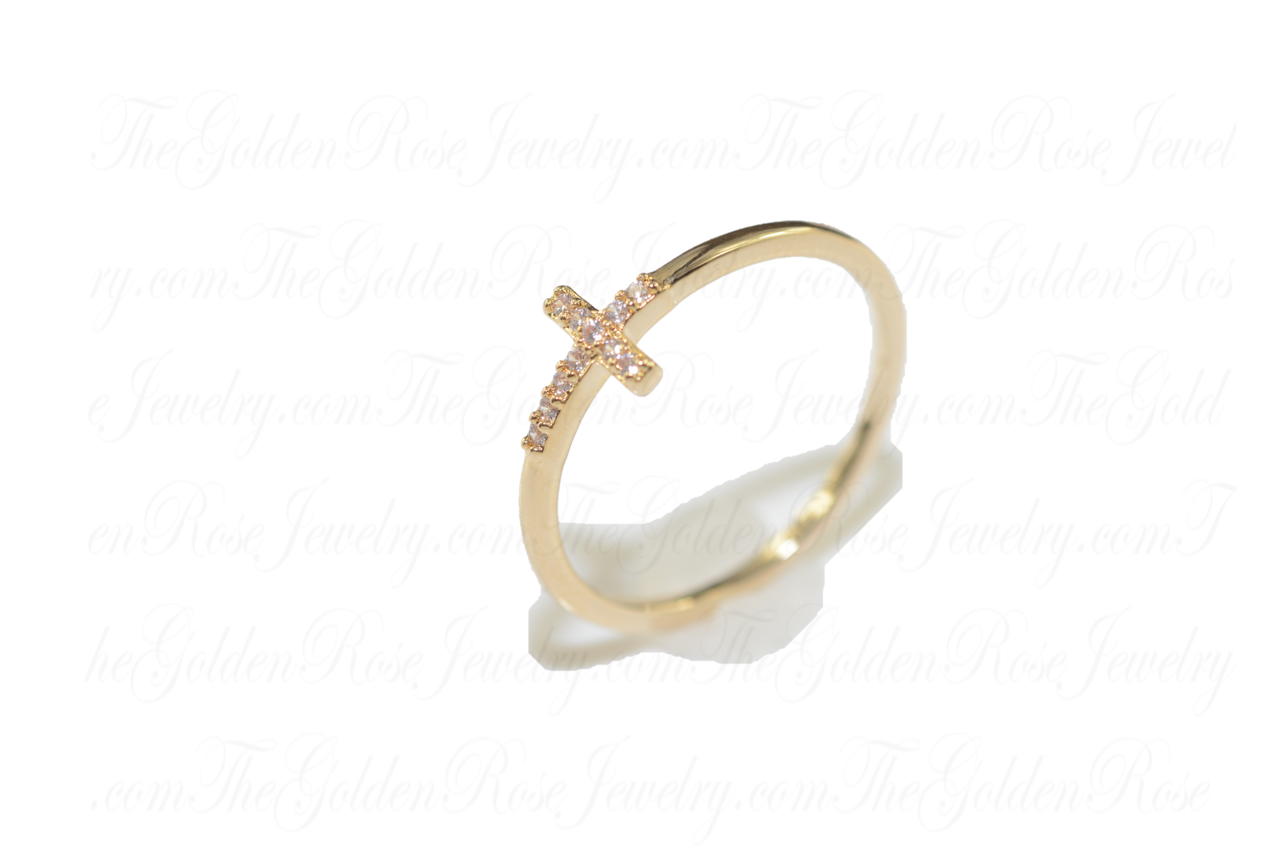 Bague Croix Zirconium Petit Modle
