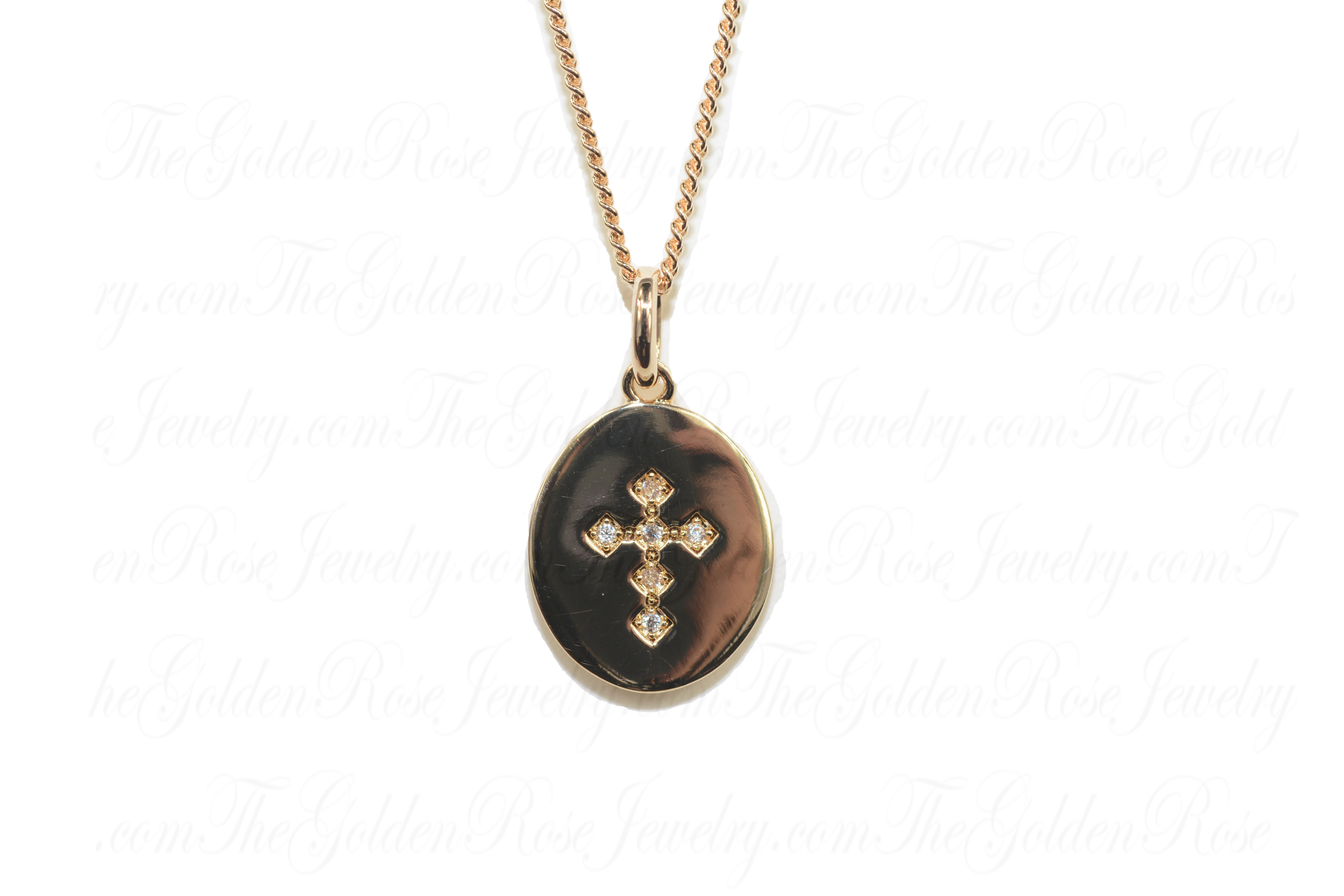 Collier Croix Ovale