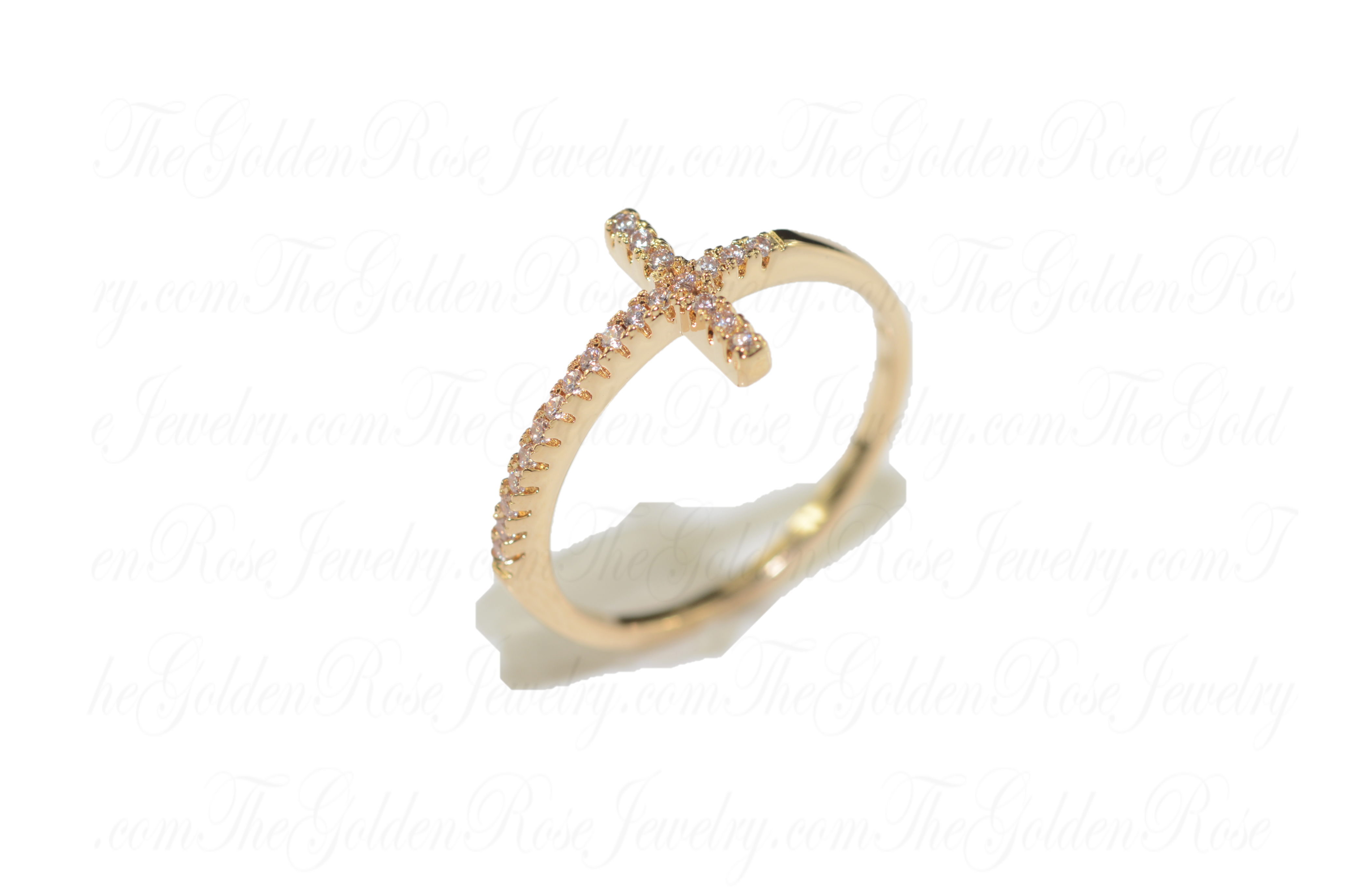 Bague Croix Zirconium Grand Modle